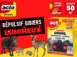 Répulsif lumineux solaire gibier 50m2 ACTO