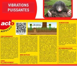 Répulsif solaire à vibrations taupes et campagnols ACTO