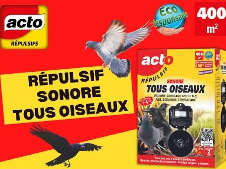 Répulsif sonore solaire contre les oiseaux ACTO