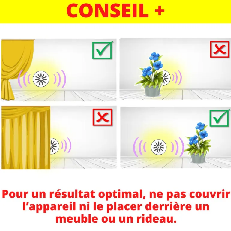 Répulsif à ultrasons souris et insectes rampants (x3)
