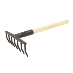 Râteau 7 dents rondes 120 cm acier noir