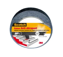 Ruban adhésif anti-dérapant noir 25mm x 5m