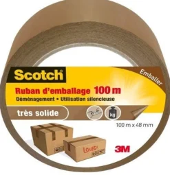 Ruban adhésif d'emballage très solide marron 48mm x 100m
