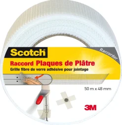 Ruban adhésif pour raccord plaque de plâtre blanc 50mx48mm