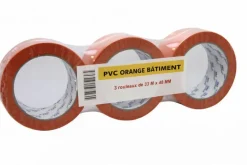 Ruban adhésif PVC orange 48mm x 33m (x3)