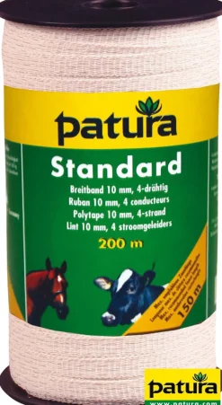 Ruban STANDARD 10 mm blanc 4 inox PATURA