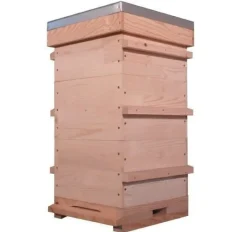 Ruche toit plat Warré complète 3 corps 8 cadres PRIBOIS