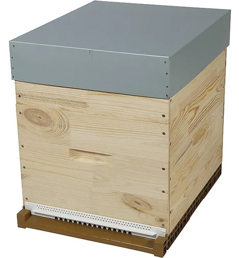 Ruche à toit plat cadres Hoffman Dadant 10 cadres PRIBOIS