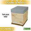 Ruche à toit plat tôlé Dadant 10 cadres PRIBOIS