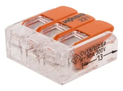 Sachet de 5 bornes 3 entrées série 221 6 mm² WAGO