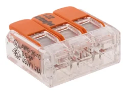 Sachet de 5 bornes 3 entrées série 221 6 mm² WAGO