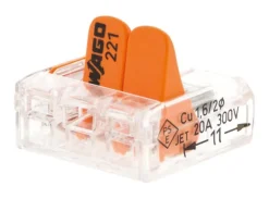 Sachet de 10 bornes 3 entrées série 221 WAGO