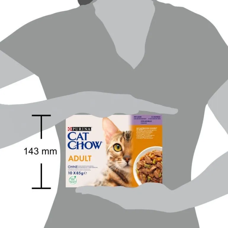 Sachet pour chat adulte Agneau/Haricots verts 10x85g