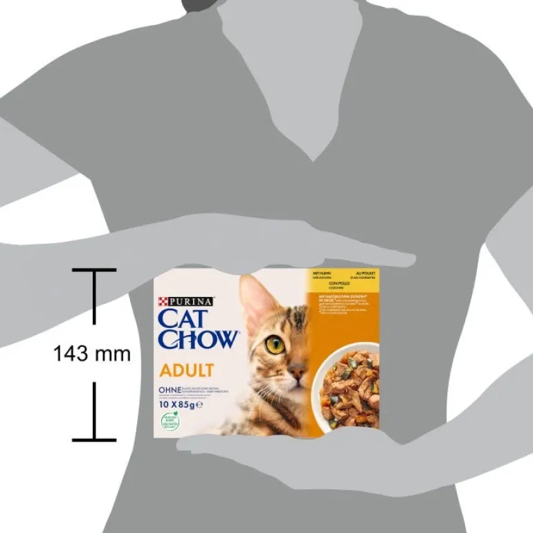 Sachet pour chat adulte Poulet/Courgettes 10x85g