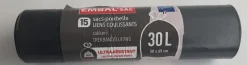 Sac poubelle 30L coulissant ultra résistant 15 sacs