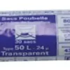 Sac poubelle transparent blanc 30 x 50 L