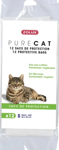 Sacs de protection pour bac à litière chat 43x30cm (x12)