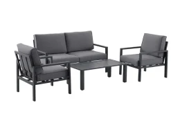 Salon de jardin bas Jao 4 places anthracite
