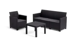 Salon de jardin bas 4 places avec une table