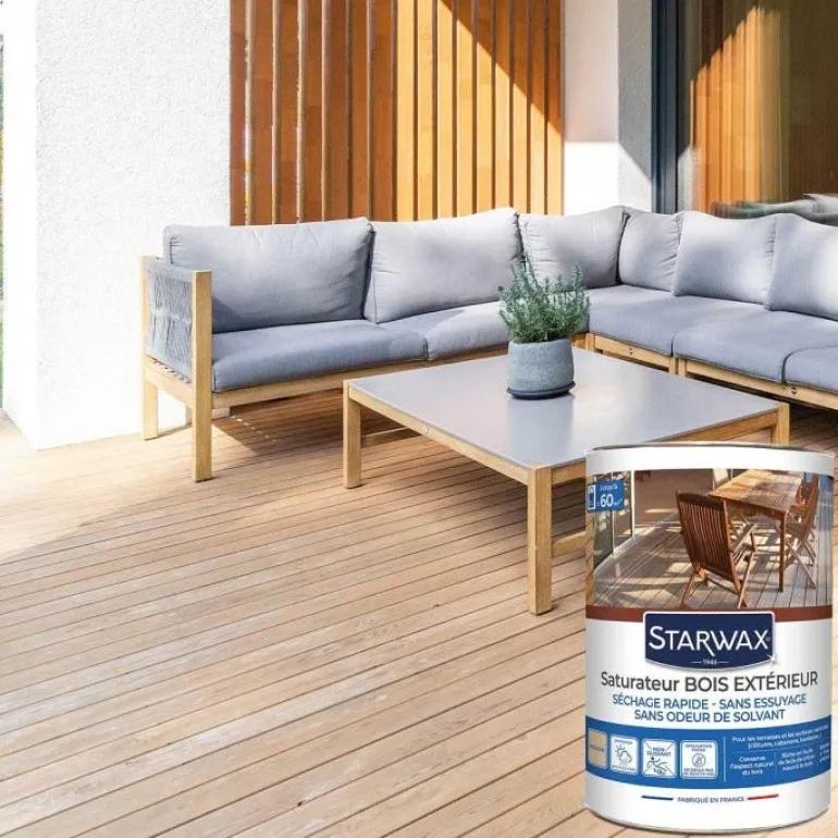 Saturateur bois extérieur incolore 5L STARWAX