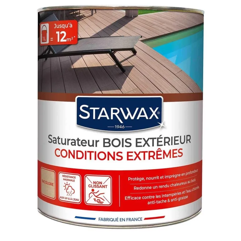 Saturateur bois extérieur haute protection incolore 1L