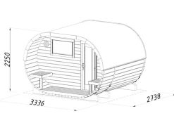 Sauna en bois blanc Anette 3,0+1,50 m² 4 Pers.