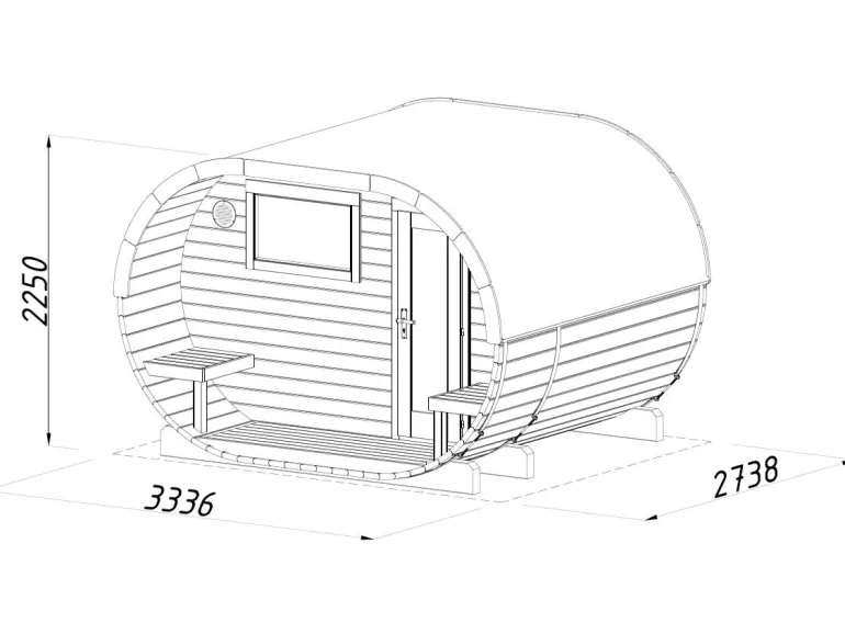 Sauna en bois blanc Anette 3,0+1,50 m² 4 Pers.