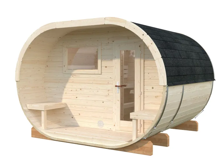 Sauna en bois blanc Anette 3,0+1,50 m² 4 Pers.