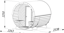 Sauna en bois blanc Anita 1,30+07,70 m² 4 Pers.