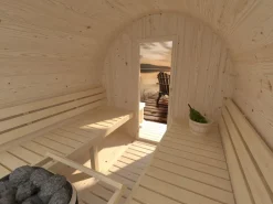 Sauna en bois blanc Anita 1,60+0,70 m² 6 Pers.