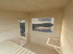 Sauna en bois blanc Sanna 6,80+5,90 m² 3 Pers.