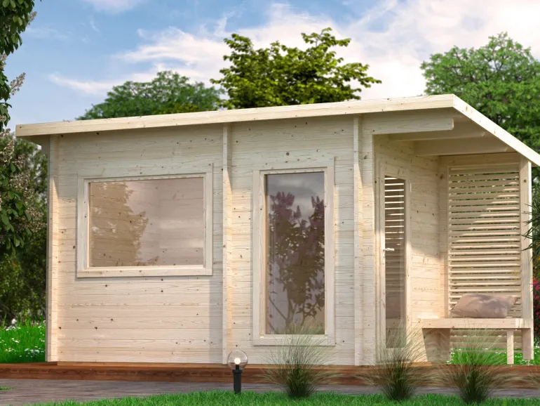 Sauna en bois blanc Sanna 6,80 m² 3 Pers.