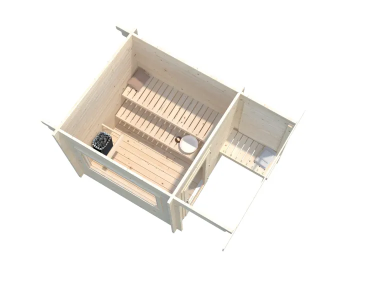 Sauna en bois blanc Sanna 4,10 m² 3 Pers.