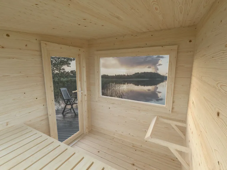 Sauna en bois blanc Sanna 4,10 m² 3 Pers.