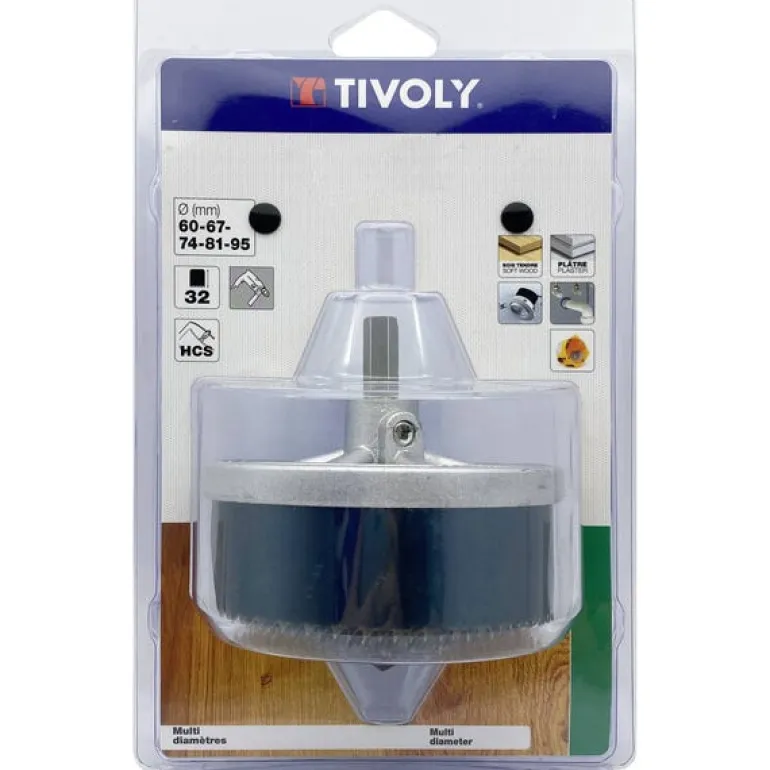 Scie cloche HCS multi-lames Ø60-67-74-81-95mm TIVOLY