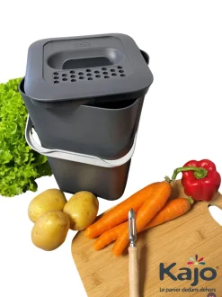Seau à compost Bioseau 7,5L Gris/Gris Souris KAJO