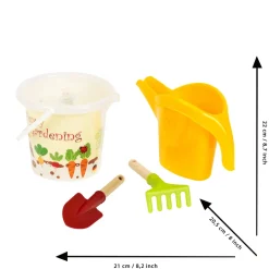 Seau de jardin 2L + accessoires bois/plastique recyclé