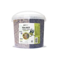 Seau mixte (graines + tournesol + boules) pour oiseaux 6,3kg