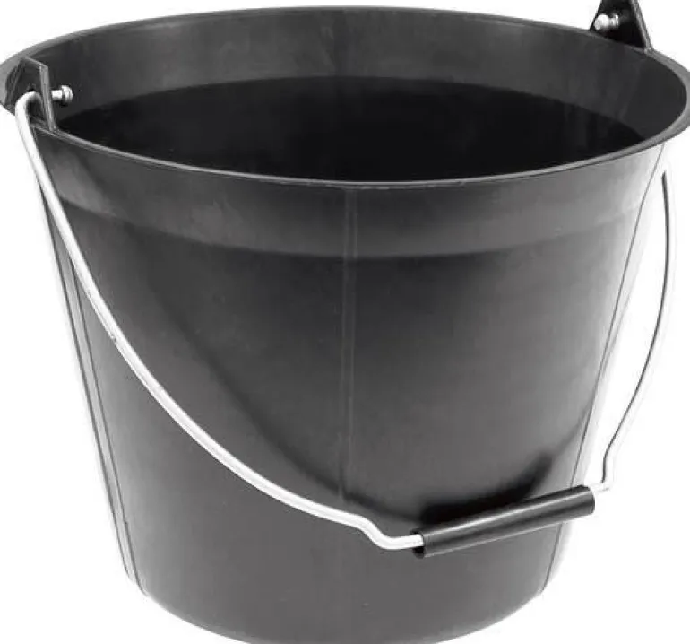 Seau plastique noir 11 L avec poignée anse TALIAPLAST
