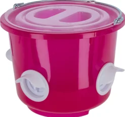 Seau mangeoire pour volaille rose transparent 12L KERBL