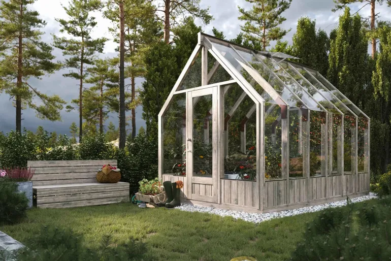 Serre en bois blanc traité Emilia 8,20 m²