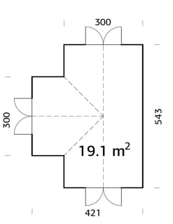 Serre en bois blanc traité Emilia 19,10 m²