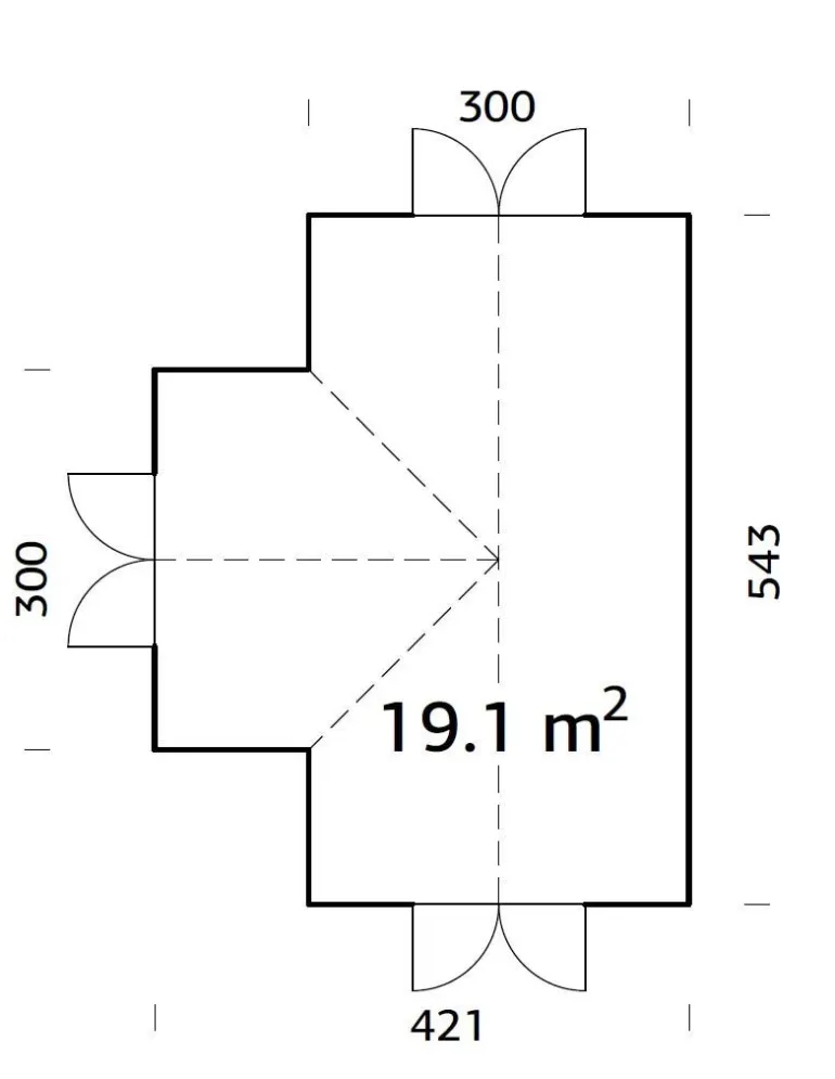 Serre en bois blanc traité Emilia 19,10 m²