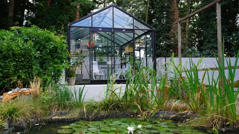 Serre R306XH Blackline 13,62 m² en verre trempé sécurit 4mm