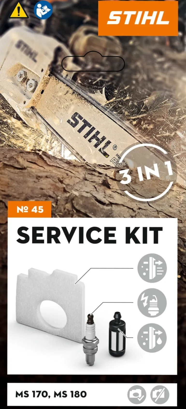 Service kit 45 pour tronçonneuse thermique MS 170 - MS 180
