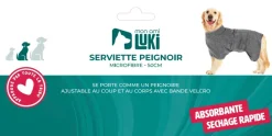 Serviette peignoir microfibre pour chien moyen 50 cm