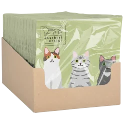 Serviettes en papier motif chats 33x33cm (x20)