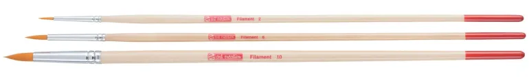 Set de 3 pinceaux ronds pour couleurs huile et acrylique