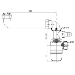 Siphon lavabo Neo Air avec prise machine à laver WIRQUIN