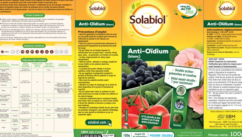 Solution anti-oïdium blanc 100 g SOLABIOL